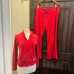 DKNY Vibrant Red Velour Set